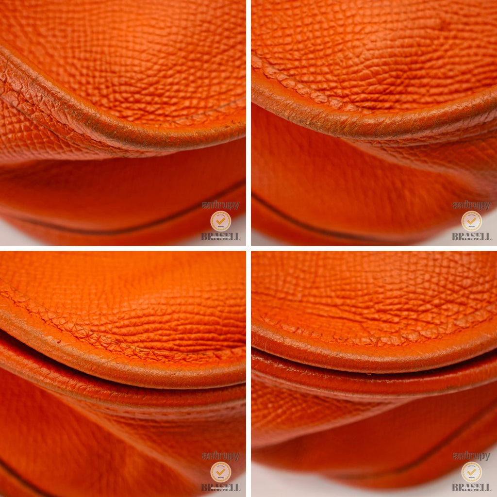 Hermes Evelyne 3 Taurillon Clemence Orange Shoulder Bag 【ImportFeeFREE】