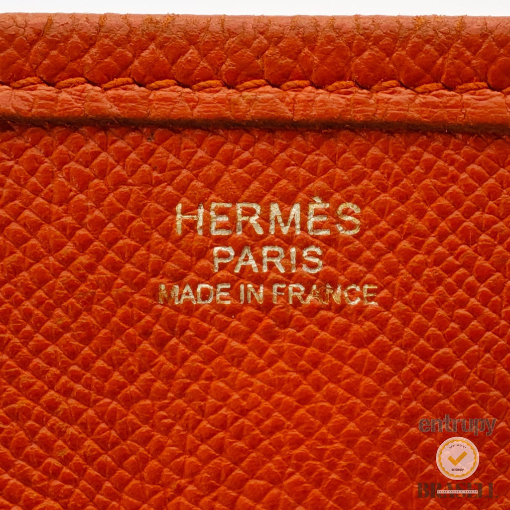 Hermes Evelyne 3 Taurillon Clemence Orange Shoulder Bag 【ImportFeeFREE】