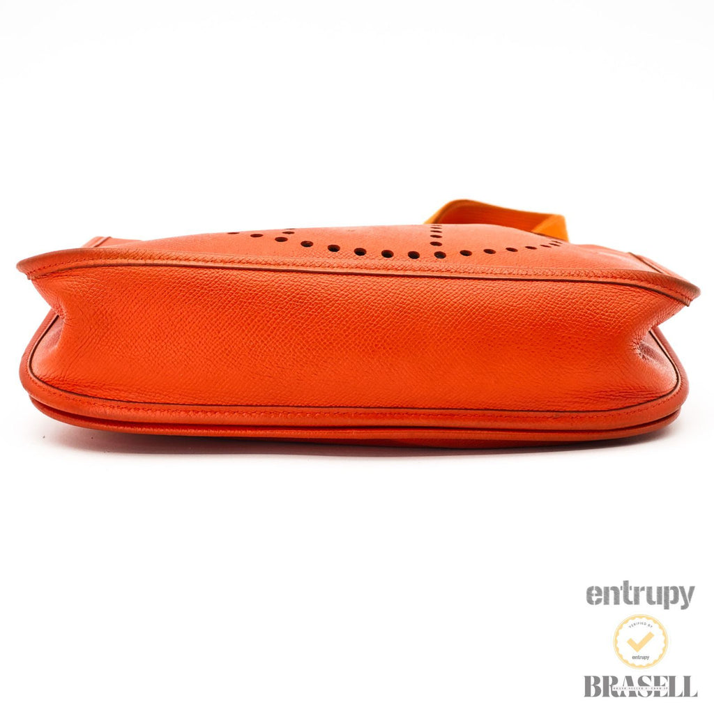 Hermes Evelyne 3 Taurillon Clemence Orange Shoulder Bag 【ImportFeeFREE】