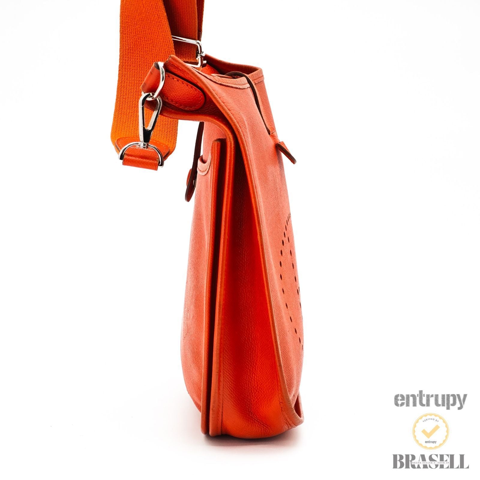 Hermes Evelyne 3 Taurillon Clemence Orange Shoulder Bag 【ImportFeeFREE】