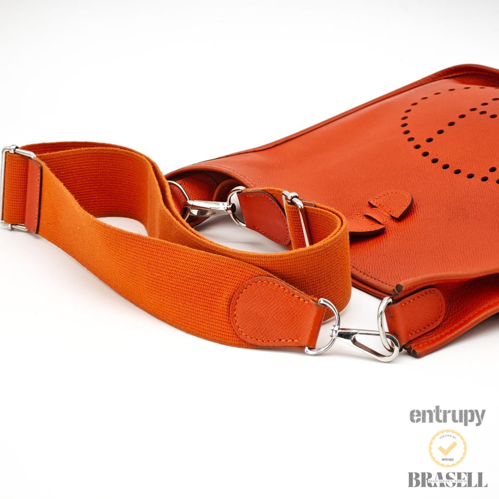 Hermes Evelyne 3 Taurillon Clemence Orange Shoulder Bag 【ImportFeeFREE】