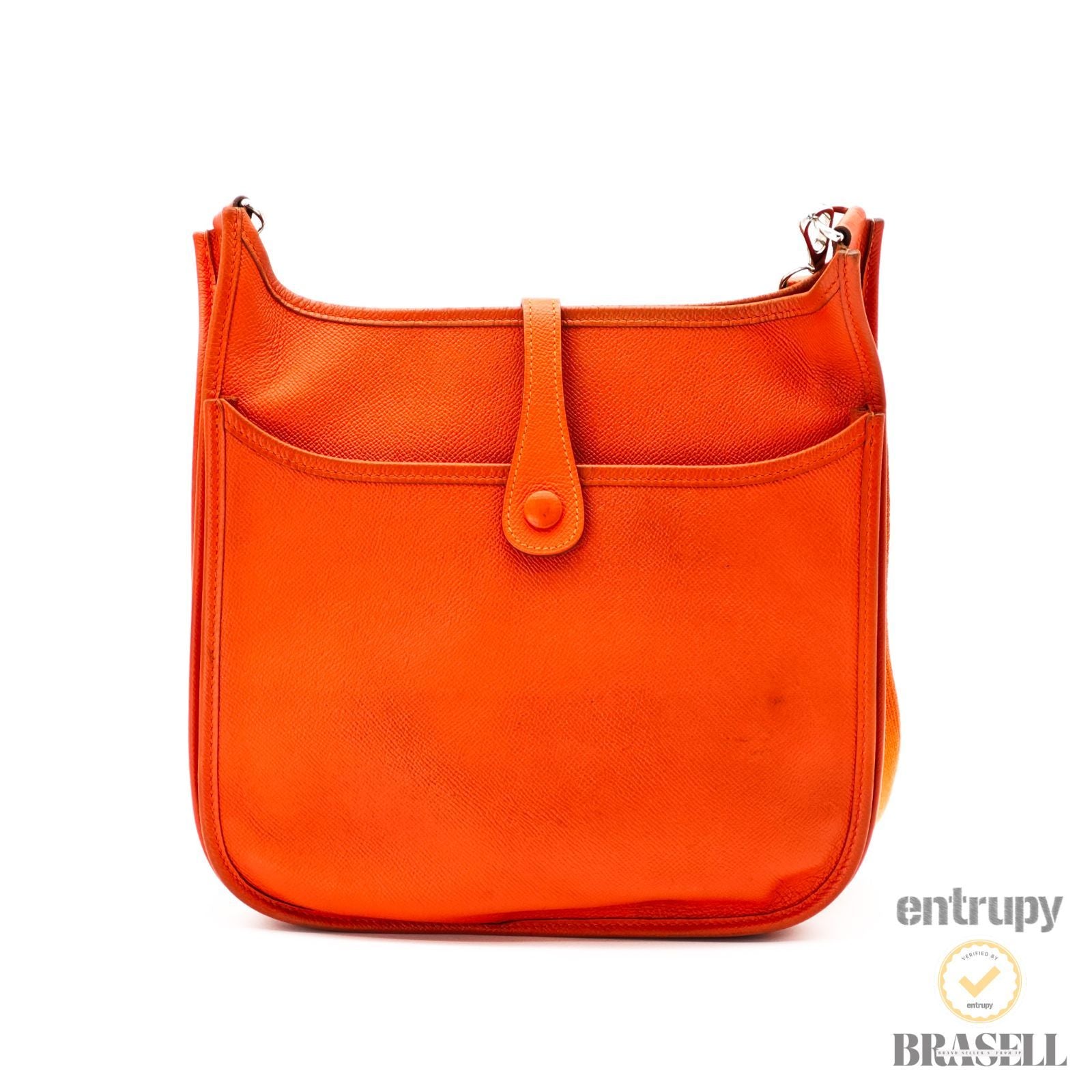 Hermes Evelyne 3 Taurillon Clemence Orange Shoulder Bag 【ImportFeeFREE】