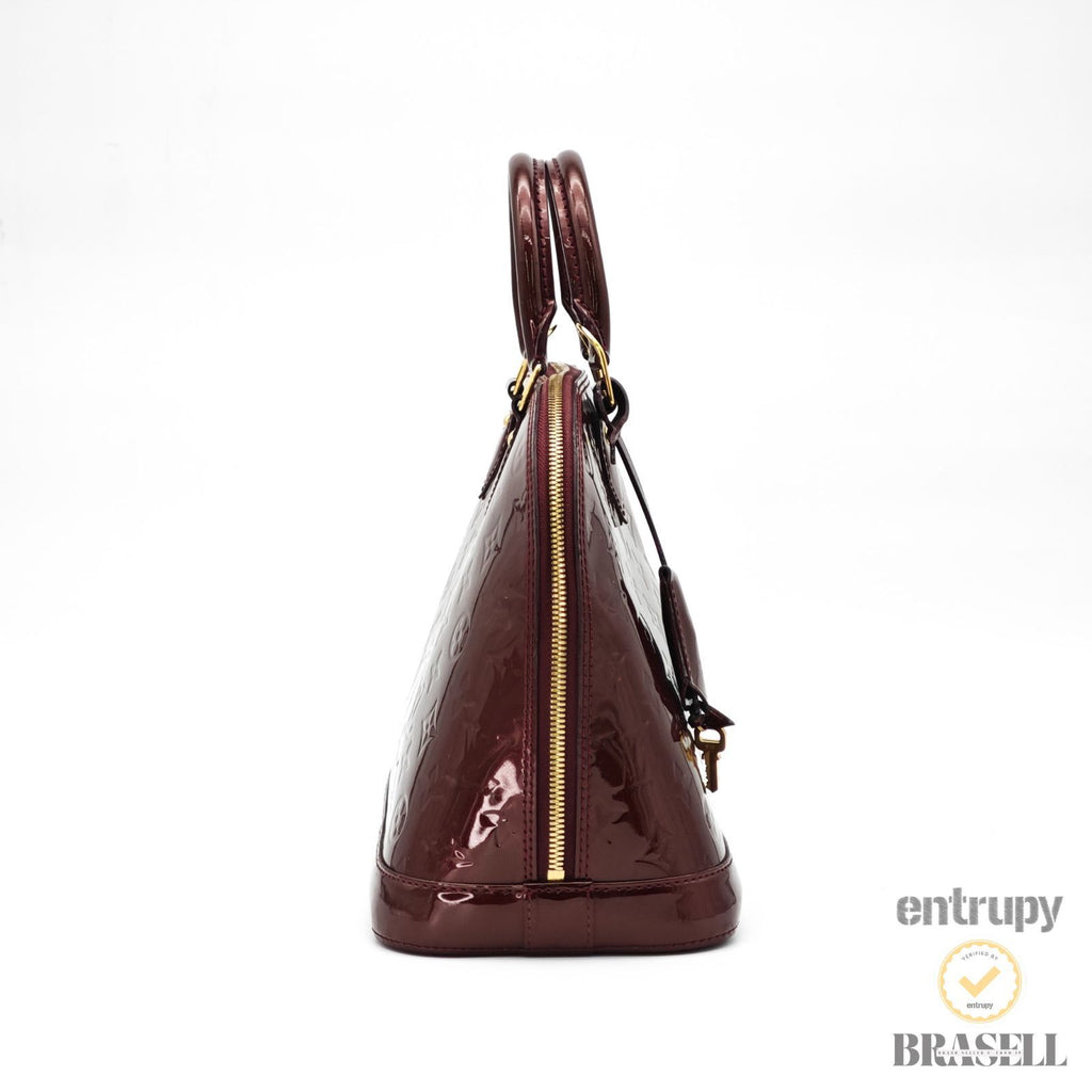 LOUIS VUITTON Vernis Alma PM M91691 Monogram Handbag Purple 【ImportFeeFREE】