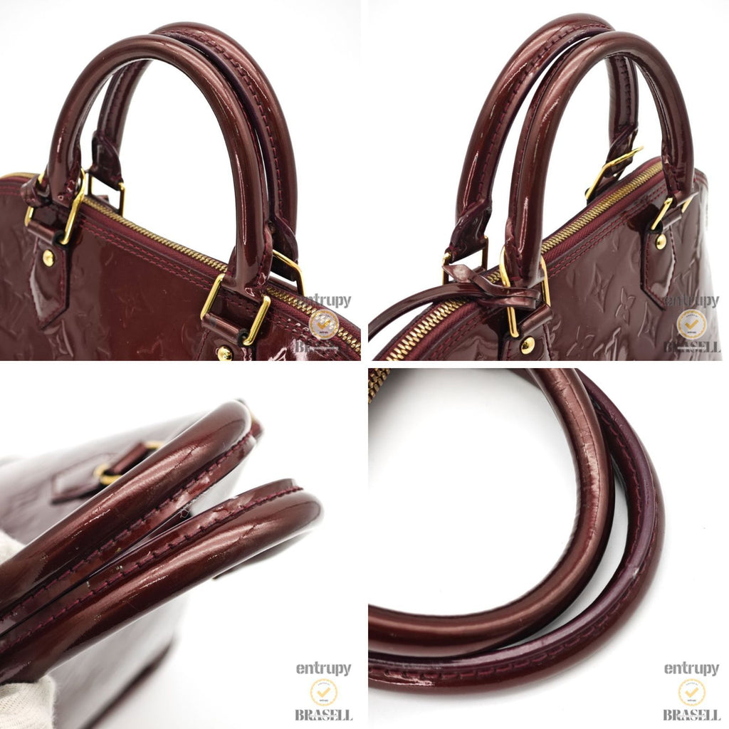 LOUIS VUITTON Vernis Alma PM M91691 Monogram Handbag Purple 【ImportFeeFREE】