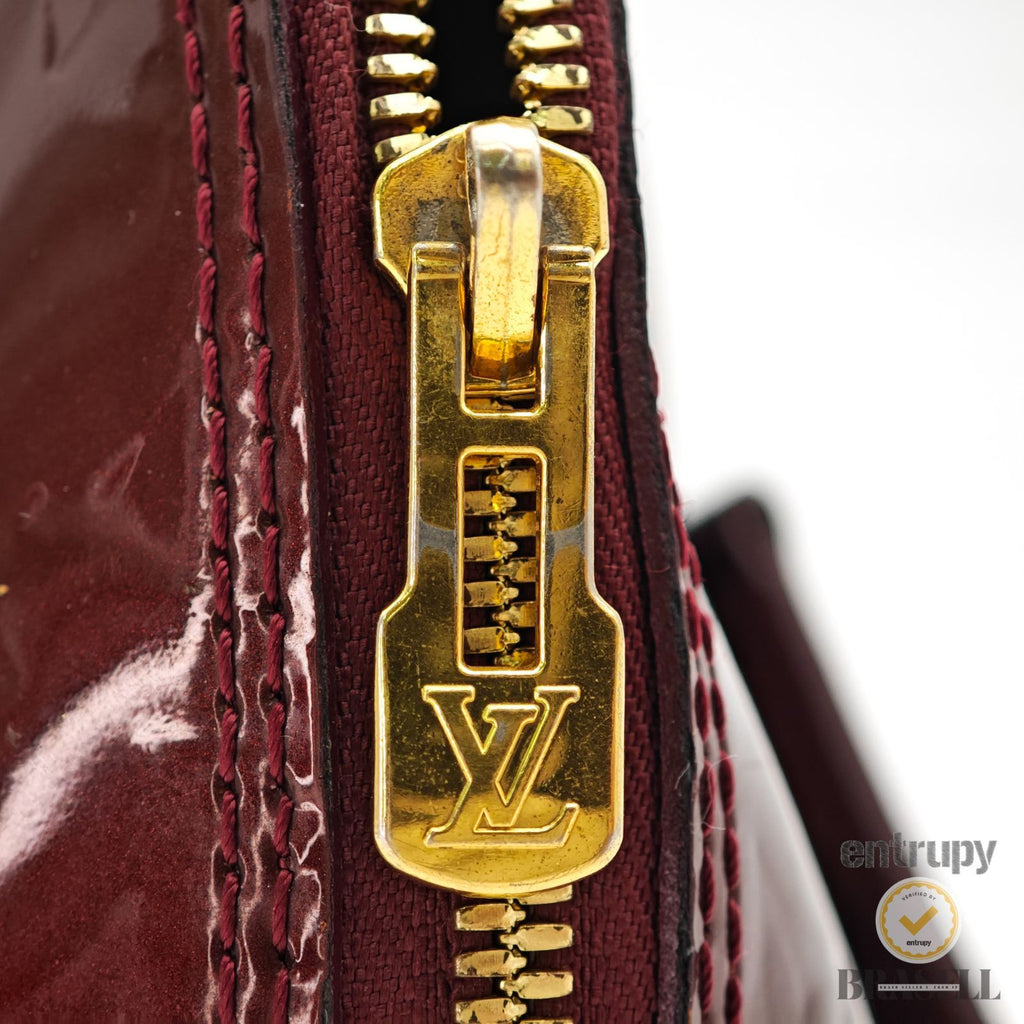 LOUIS VUITTON Vernis Alma PM M91691 Monogram Handbag Purple 【ImportFeeFREE】