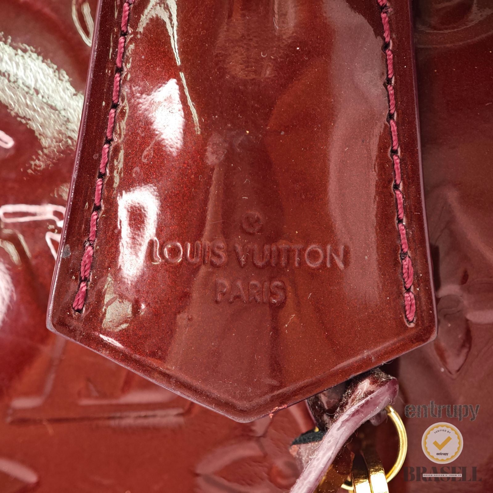 LOUIS VUITTON Vernis Alma PM M91691 Monogram Handbag Purple 【ImportFeeFREE】