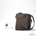 LOUIS VUITTON Damier Olav PM N41442 Shoulder Bag Brown Canvas 【ImportFeeFREE】