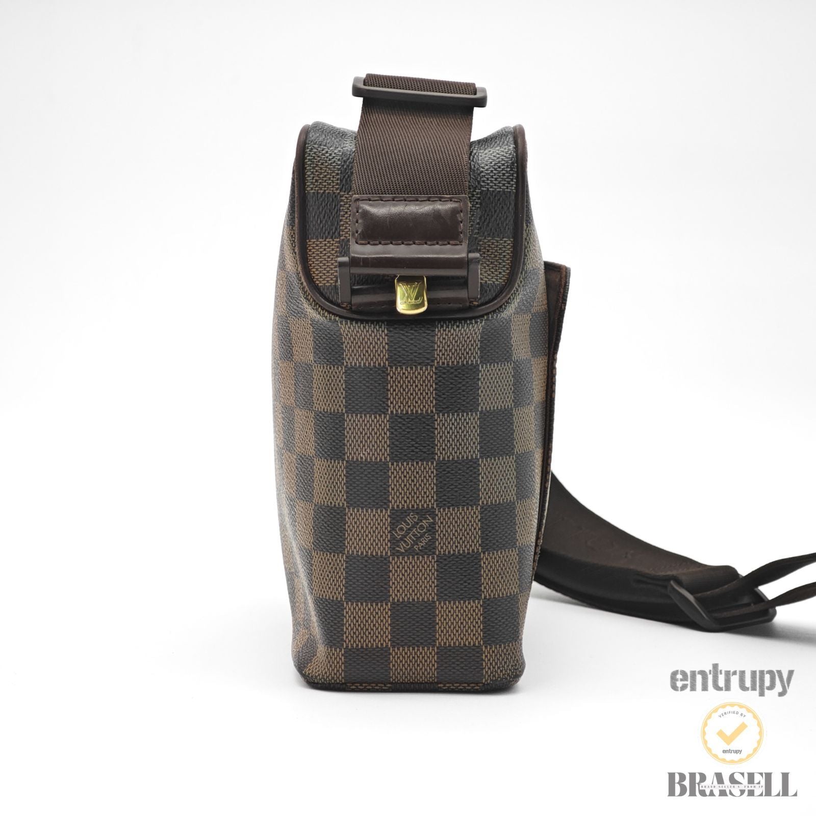 LOUIS VUITTON Damier Olav PM N41442 Shoulder Bag Brown Canvas 【ImportFeeFREE】