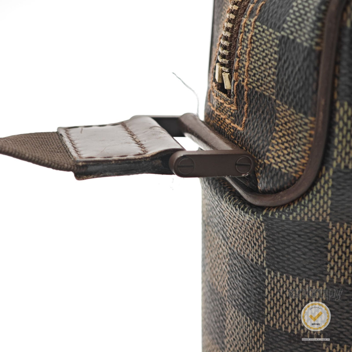 LOUIS VUITTON Damier Olav PM N41442 Shoulder Bag Brown Canvas 【ImportFeeFREE】