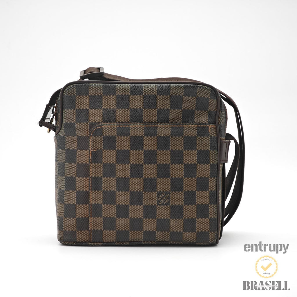 LOUIS VUITTON Damier Olav PM N41442 Shoulder Bag Brown Canvas 【ImportFeeFREE】