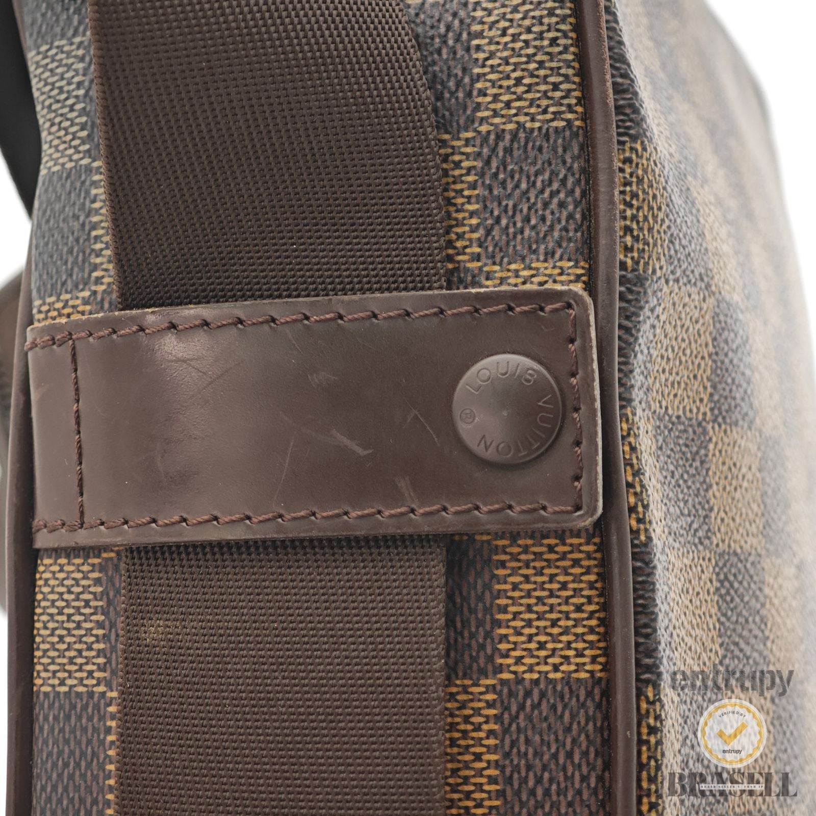 LOUIS VUITTON Damier Olav PM N41442 Shoulder Bag Brown Canvas 【ImportFeeFREE】