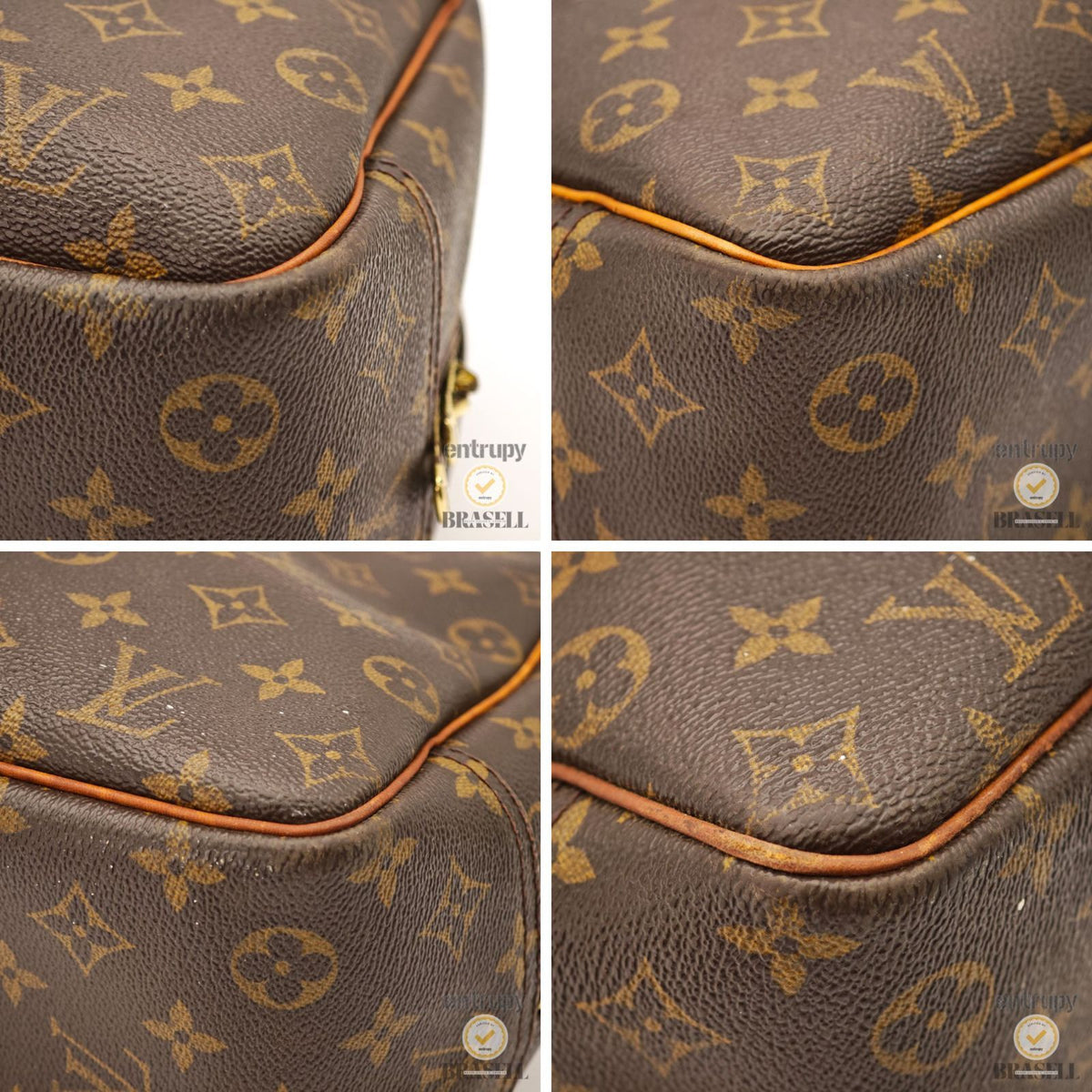Louis Vuitton Monogram Deauville M47270 Handbag Brown【ImportFeeFREE】