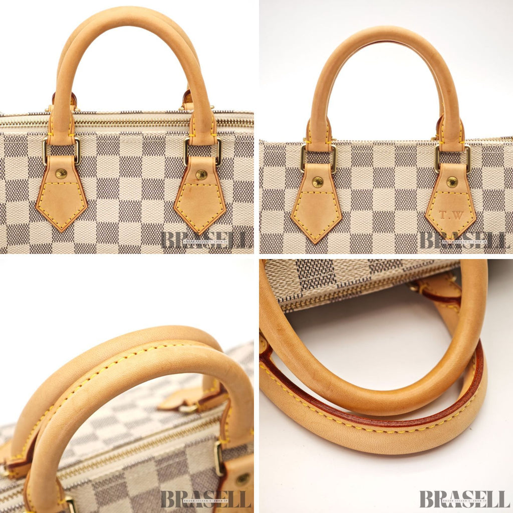 LOUIS VUITTON Damier Azur Speedy 25 Hand Bag N41534 White【ImportFeeFREE】