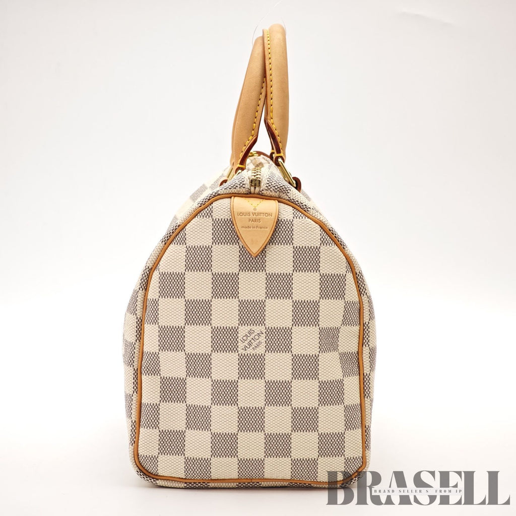 LOUIS VUITTON Damier Azur Speedy 25 Hand Bag N41534 White【ImportFeeFREE】