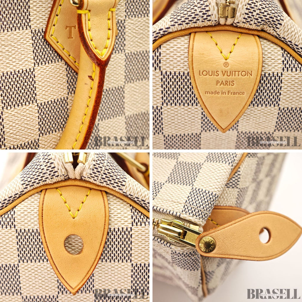 LOUIS VUITTON Damier Azur Speedy 25 Hand Bag N41534 White【ImportFeeFREE】