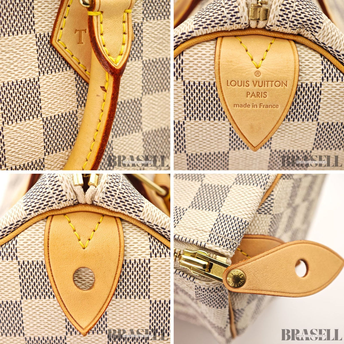 LOUIS VUITTON Damier Azur Speedy 25 Hand Bag N41534 White【ImportFeeFREE】