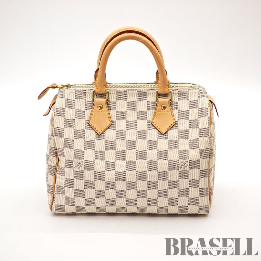 LOUIS VUITTON Damier Azur Speedy 25 Hand Bag N41534 White【ImportFeeFREE】