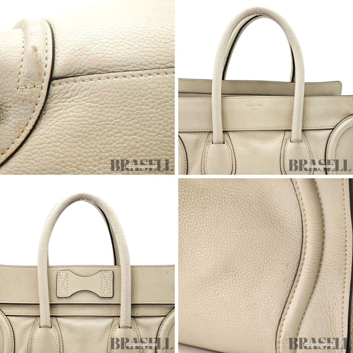 CELINE Luggage Mini Shopper Handbag White Women's with Dust Bag【ImportFeeFREE】