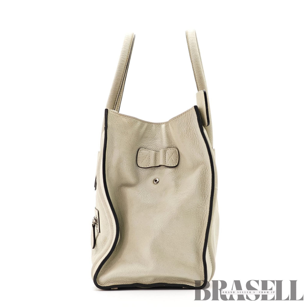 CELINE Luggage Mini Shopper Handbag White Women's with Dust Bag【ImportFeeFREE】