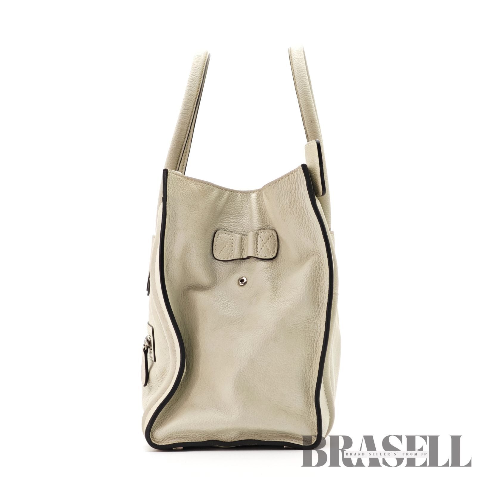 CELINE Luggage Mini Shopper Handbag White Women's with Dust Bag【ImportFeeFREE】