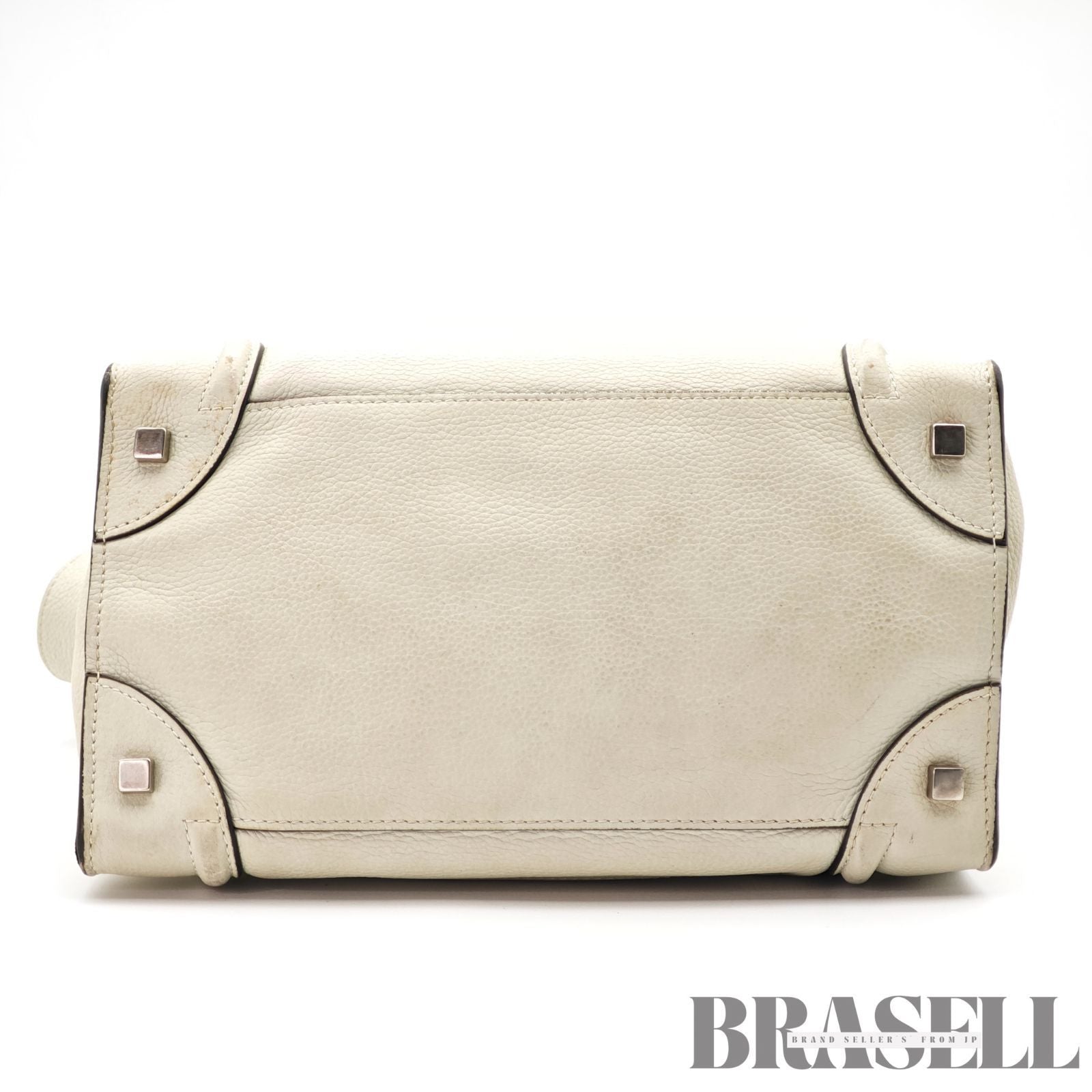 CELINE Luggage Mini Shopper Handbag White Women's with Dust Bag【ImportFeeFREE】