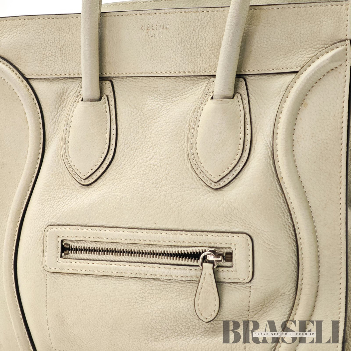 CELINE Luggage Mini Shopper Handbag White Women's with Dust Bag【ImportFeeFREE】