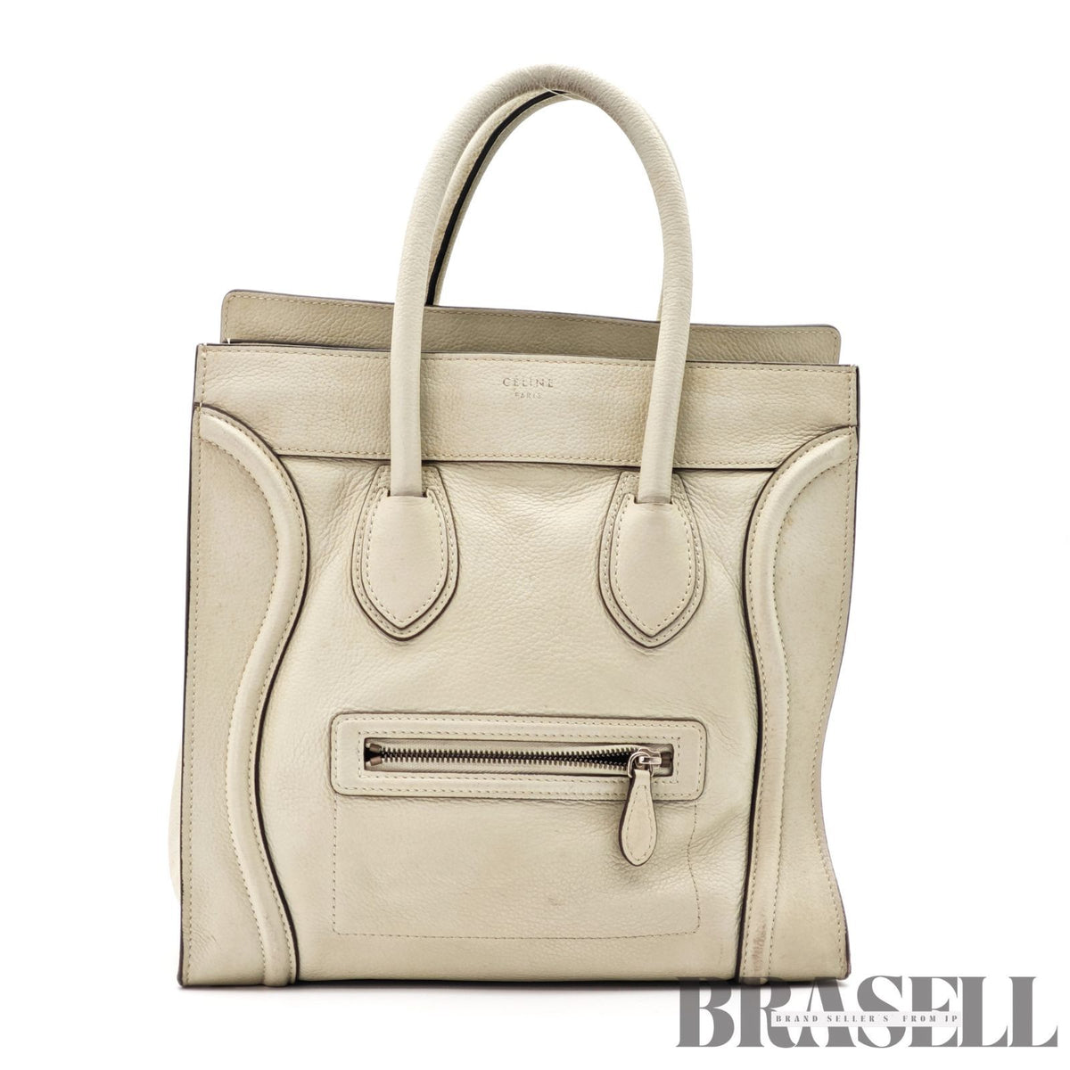 CELINE Luggage Mini Shopper Handbag White Women's with Dust Bag【ImportFeeFREE】
