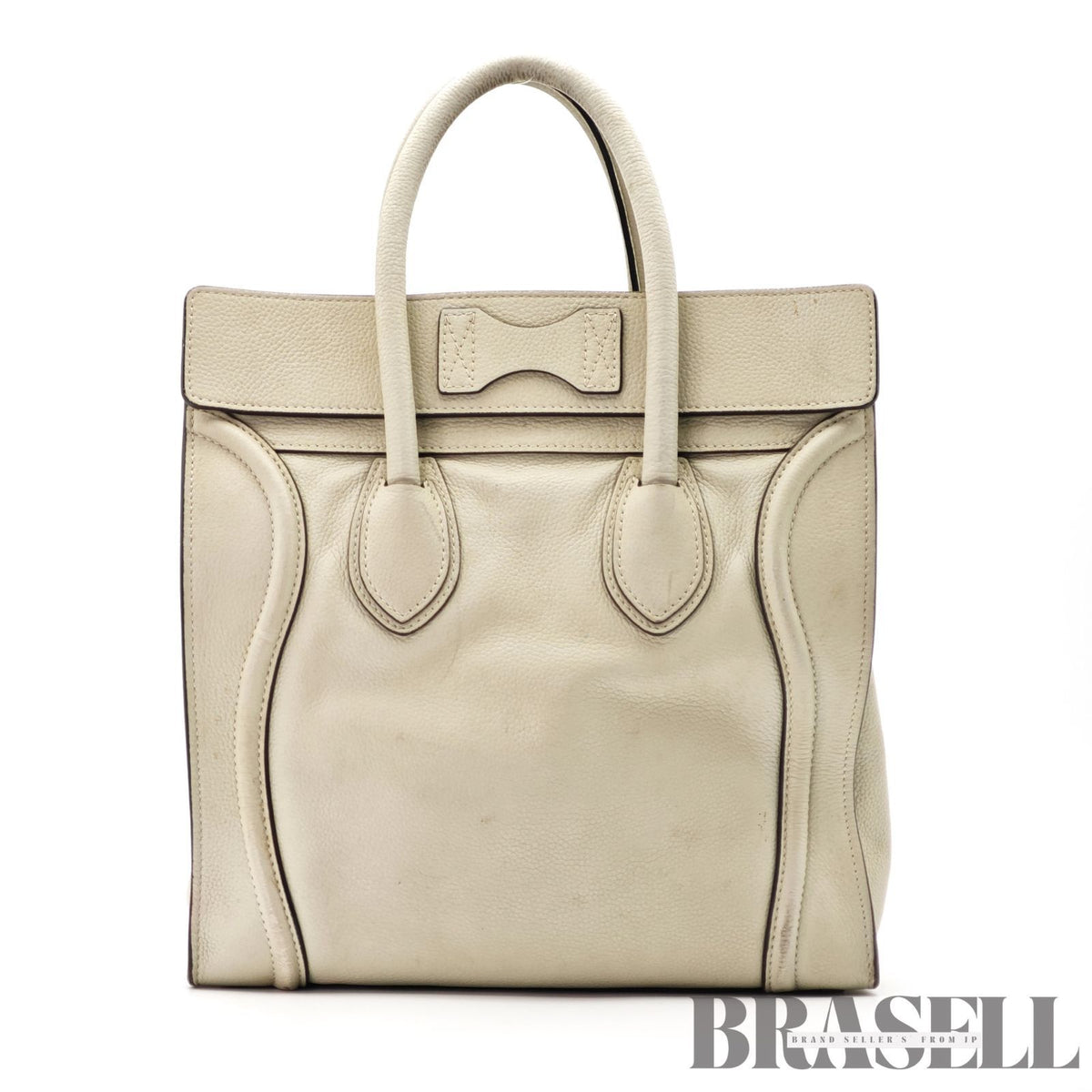 CELINE Luggage Mini Shopper Handbag White Women's with Dust Bag【ImportFeeFREE】