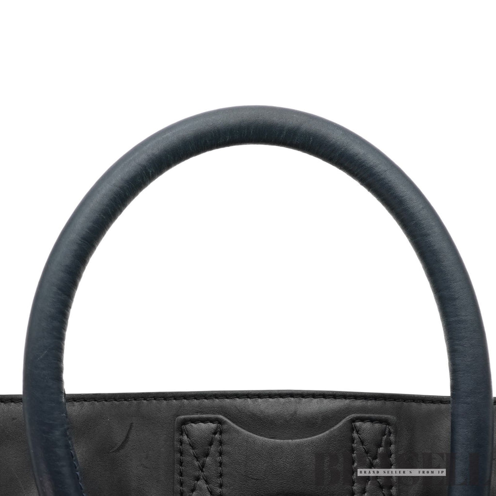 CELINE Luggage Mini Shopper Handbag Black White Leather Tote 【ImportFeeFREE】