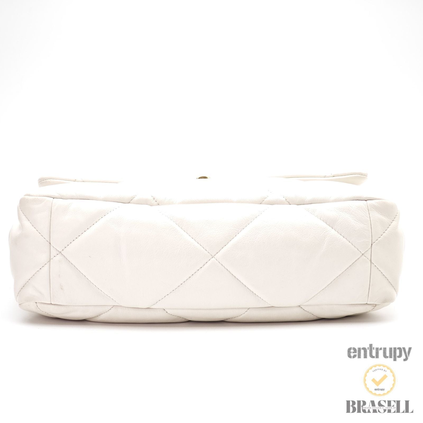 CHANEL 19 Matelasse AS1160 Handbag Bag Flap Lambskin White【ImportFeeFREE】