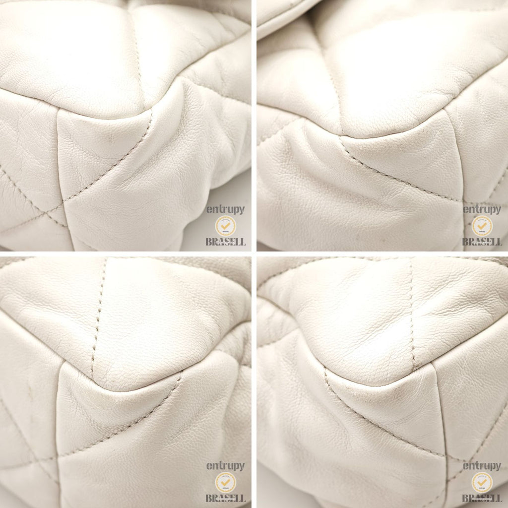 CHANEL 19 Matelasse AS1160 Handbag Bag Flap Lambskin White【ImportFeeFREE】