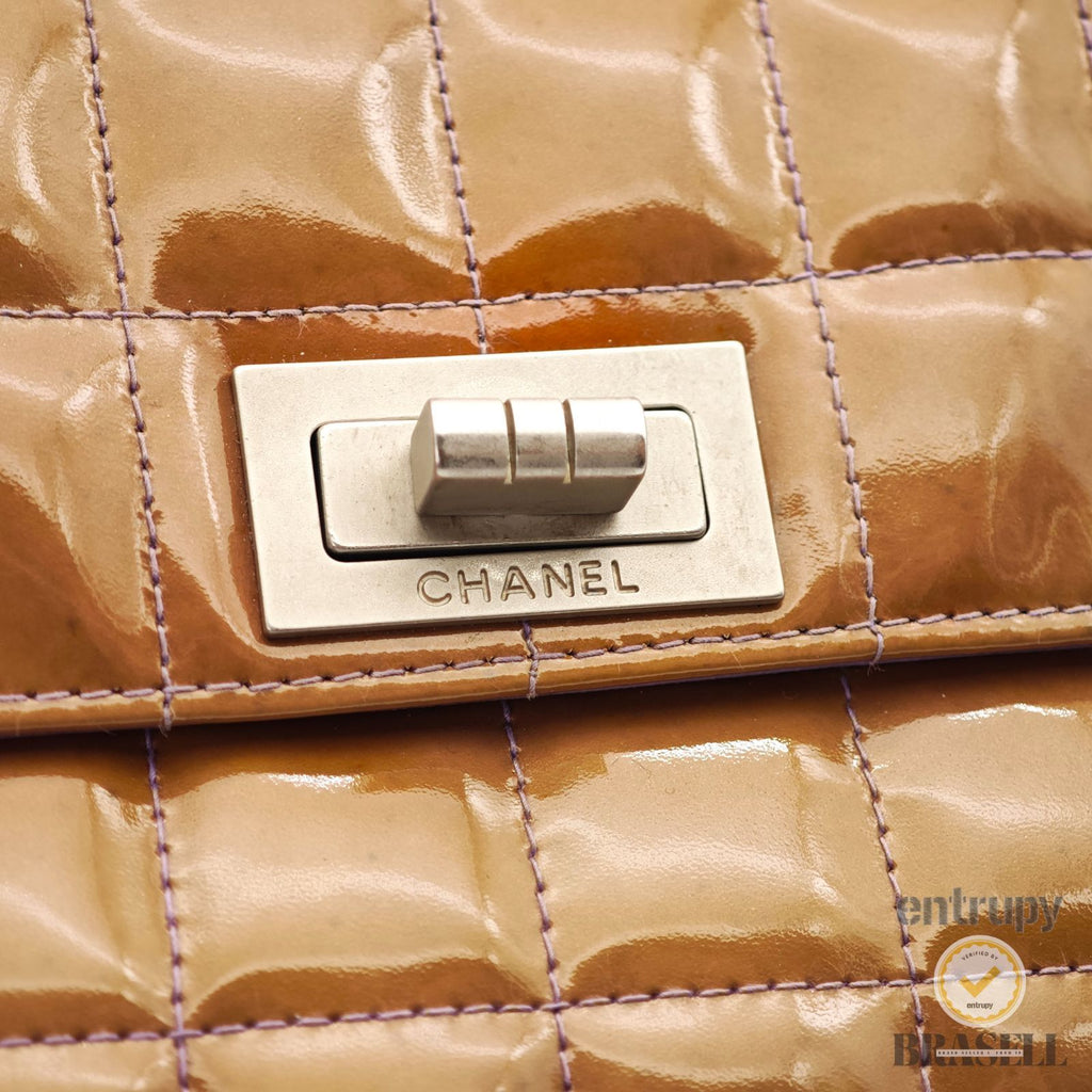 CHANEL Choco Bar Chain Hand Bag Camel with Box Dust Bag 【ImportFeeFREE】