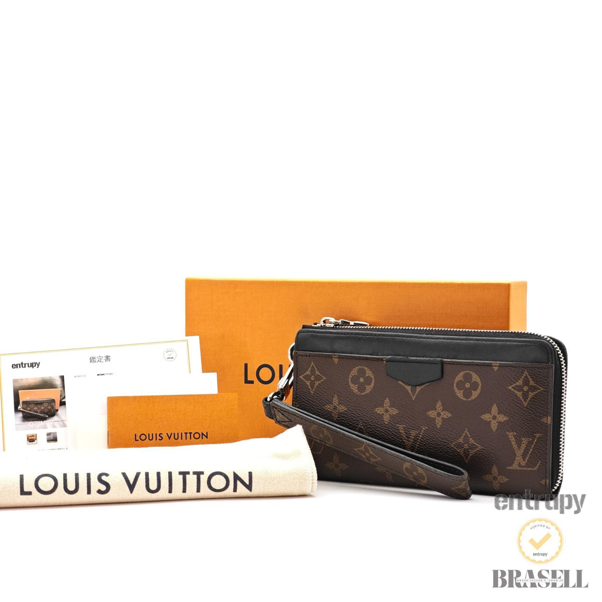 LOUIS VUITTON Macassar Zippy Dragonne M69407 Long Wallet Brown 【ImportFeeFREE】