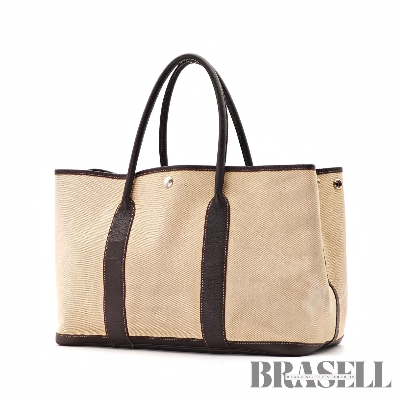 HERMES Garden Party PM Tote Bag White Women's Men's【ImportFeeFREE】