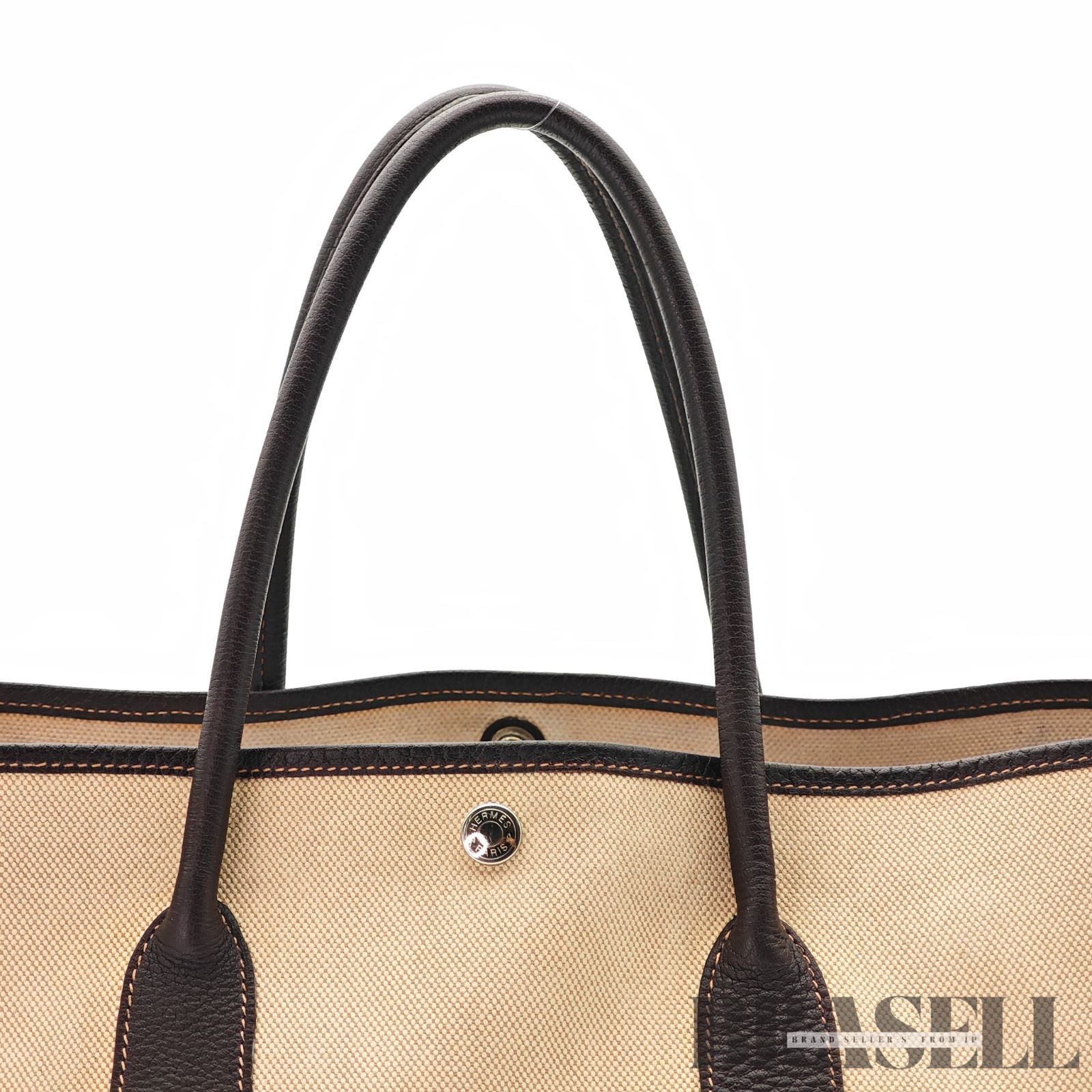 HERMES Garden Party PM Tote Bag White Women's Men's【ImportFeeFREE】