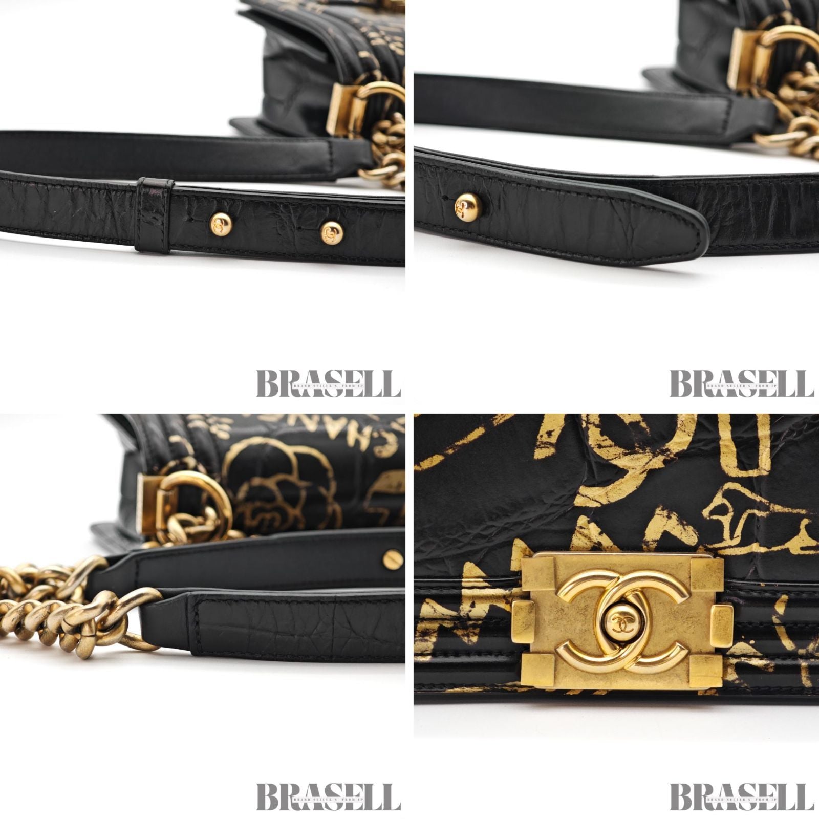CHANEL Boy Chanel Graffiti Flap Shoulder Bag Black 【ImportFeeFREE】