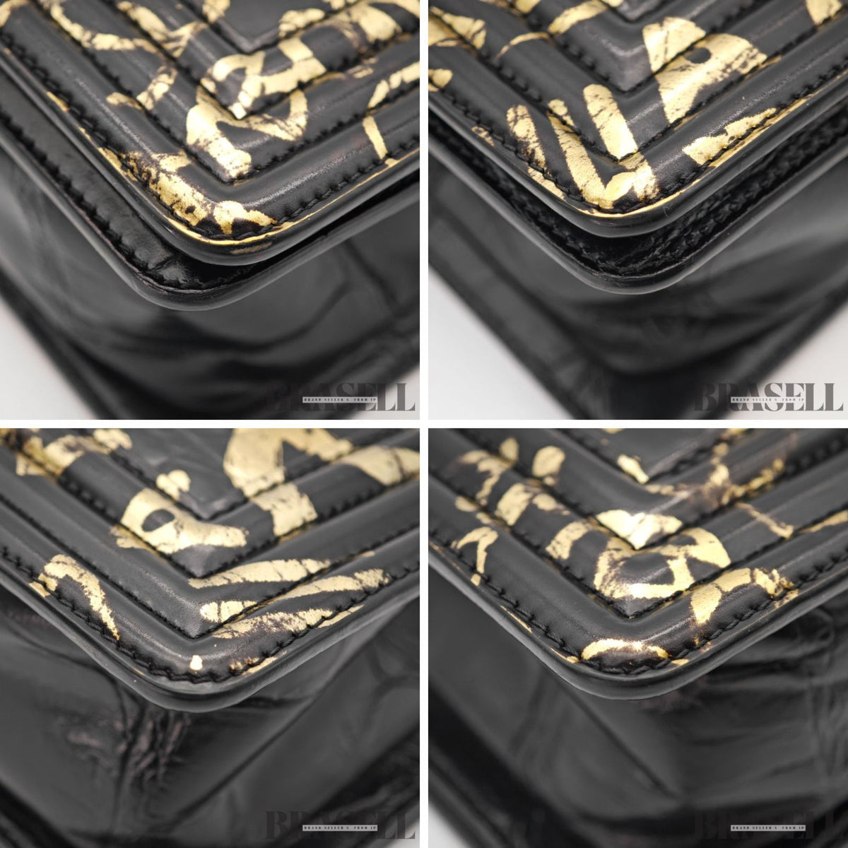 CHANEL Boy Chanel Graffiti Flap Shoulder Bag Black 【ImportFeeFREE】