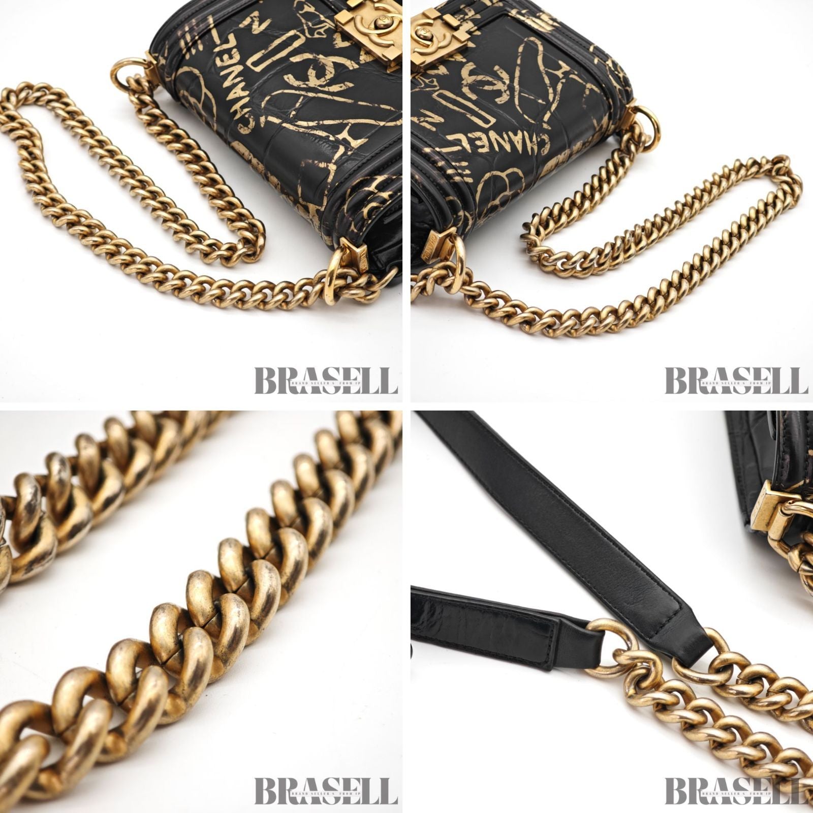 CHANEL Boy Chanel Graffiti Flap Shoulder Bag Black 【ImportFeeFREE】