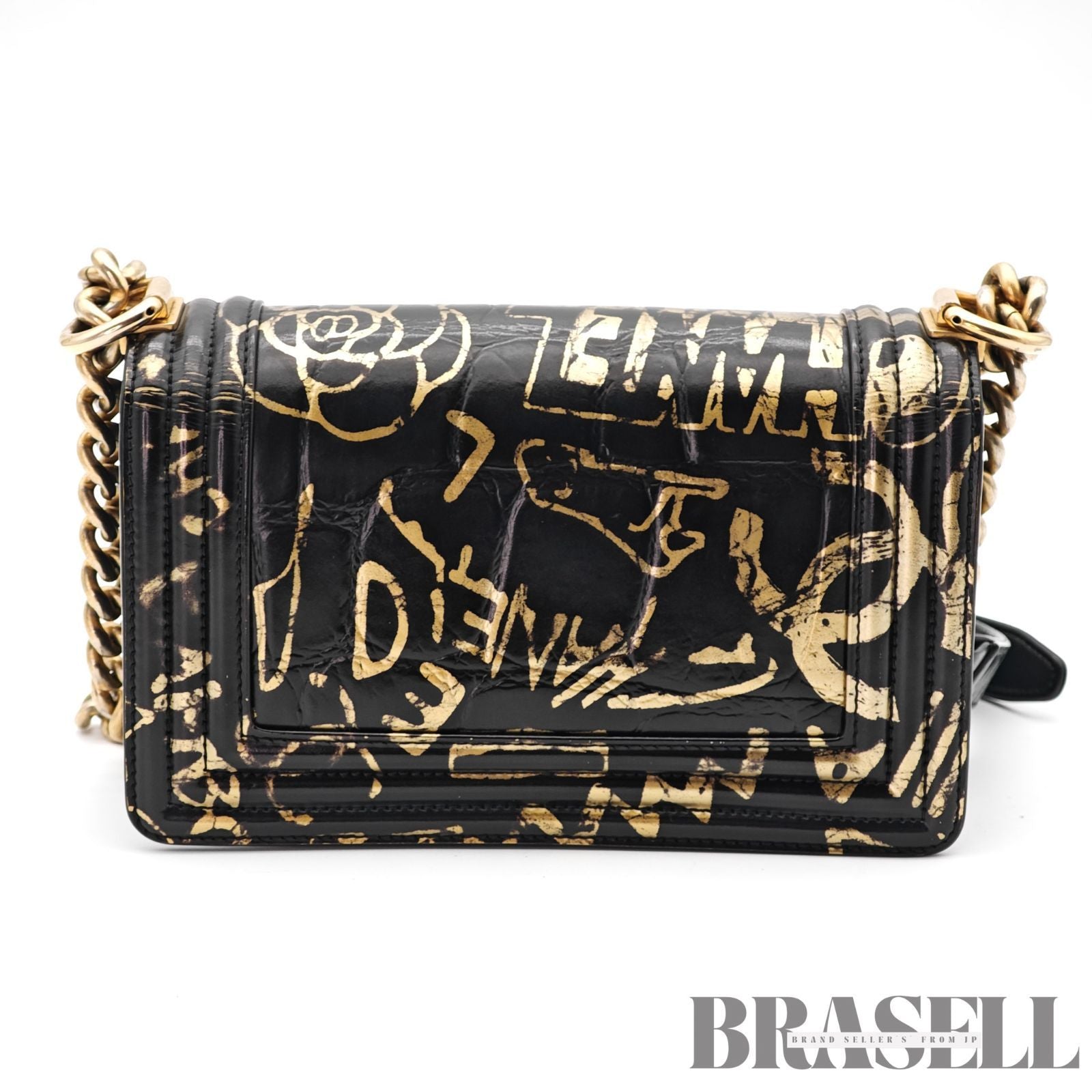 CHANEL Boy Chanel Graffiti Flap Shoulder Bag Black 【ImportFeeFREE】
