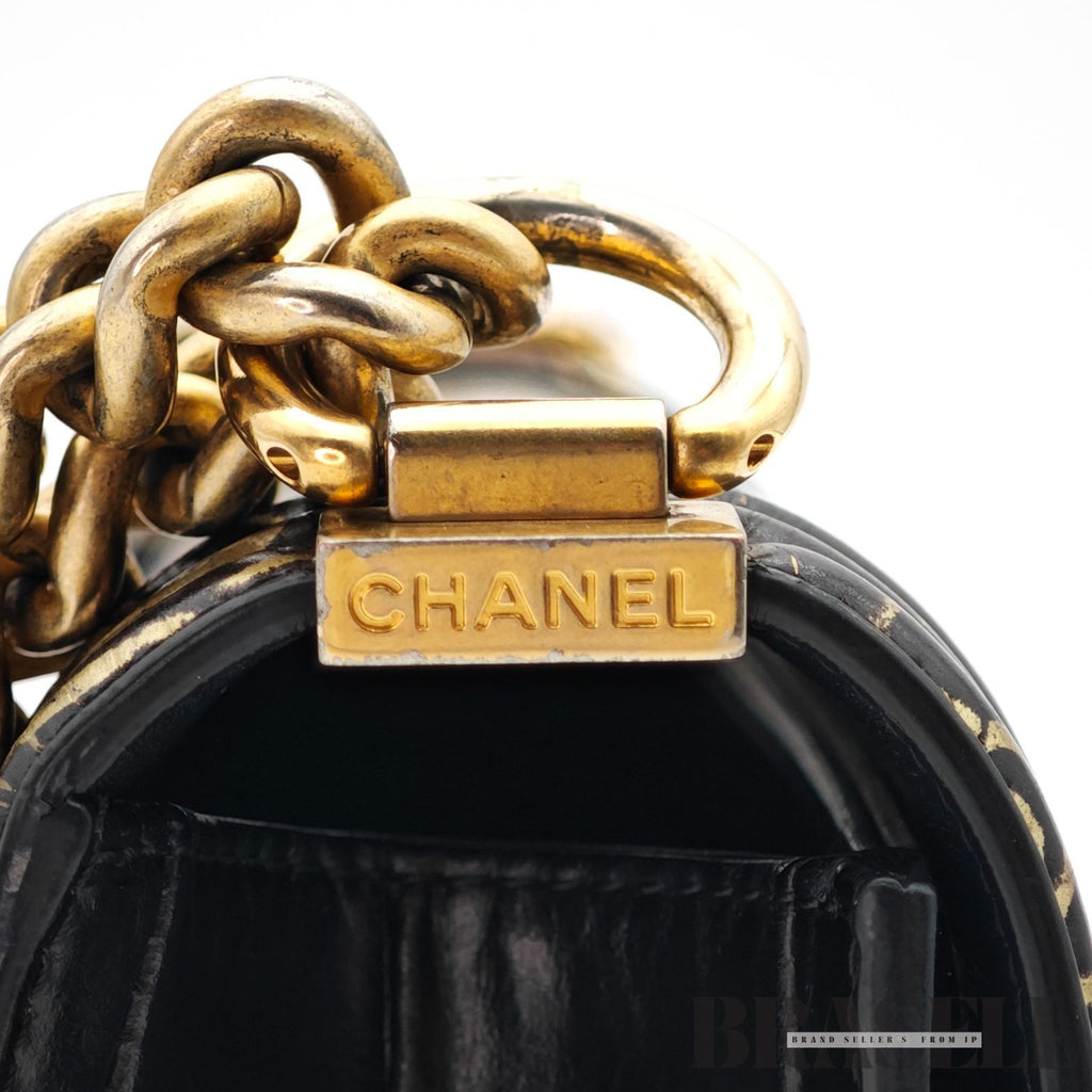 CHANEL Boy Chanel Graffiti Flap Shoulder Bag Black 【ImportFeeFREE】
