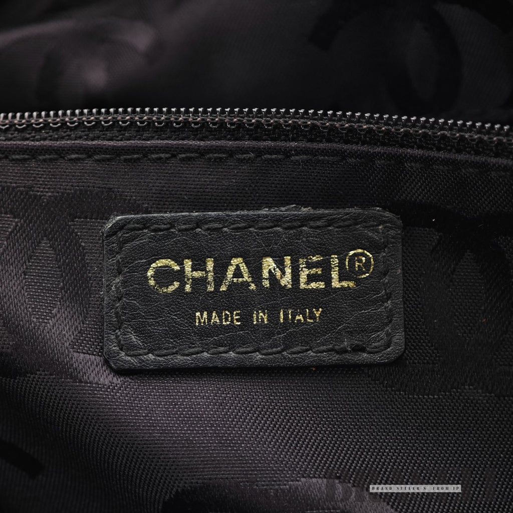CHANEL Wild Stitch Hand Bag Black Gold Hardware CC Logo 【ImportFeeFREE】
