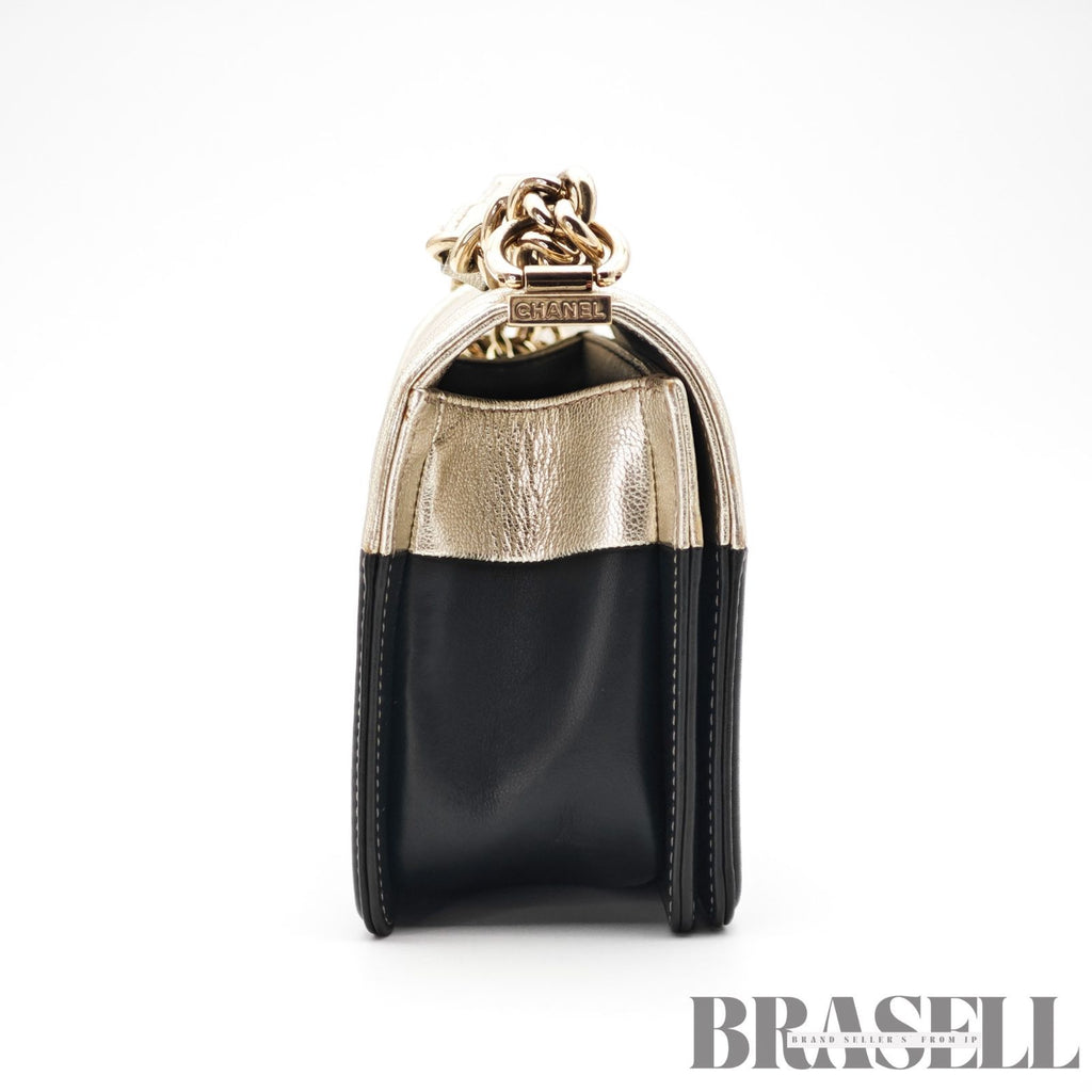 CHANEL Coco Mark Boy Chain Shoulder Bag Silver Black Leather 【ImportFeeFREE】