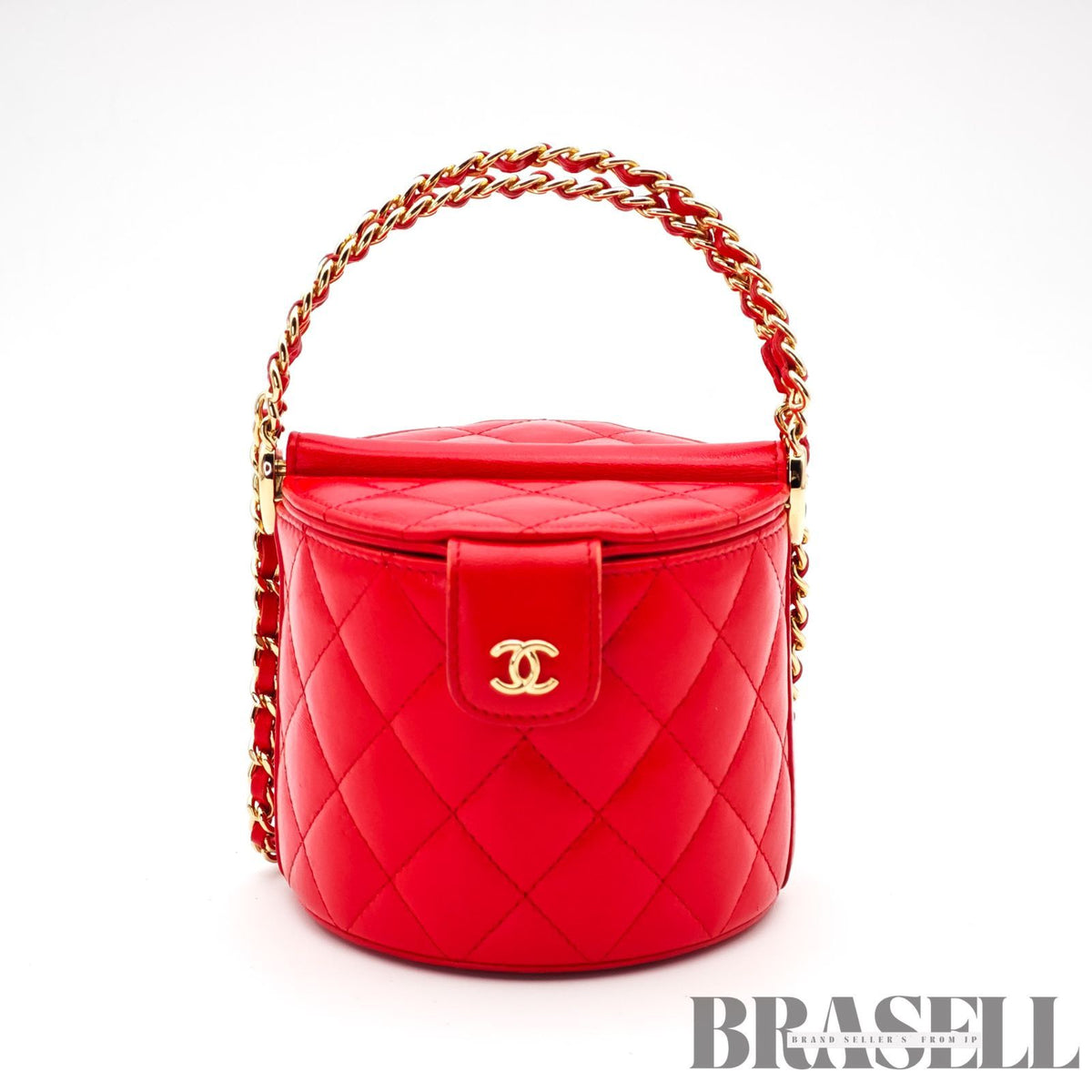 CHANEL Matelasse Vanity 2Way Handbag Shoulder Bag Red Leather 【ImportFeeFREE】