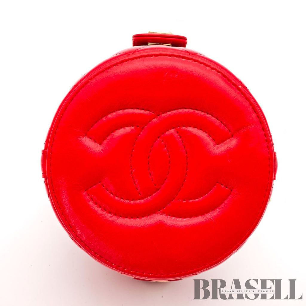 CHANEL Matelasse Vanity 2Way Handbag Shoulder Bag Red Leather 【ImportFeeFREE】