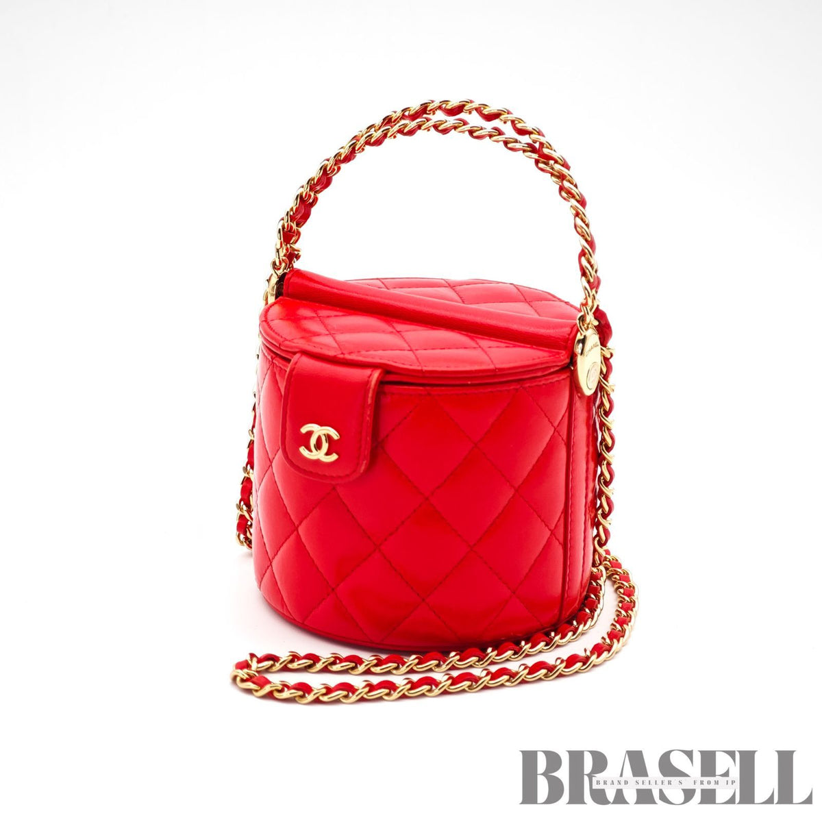 CHANEL Matelasse Vanity 2Way Handbag Shoulder Bag Red Leather 【ImportFeeFREE】