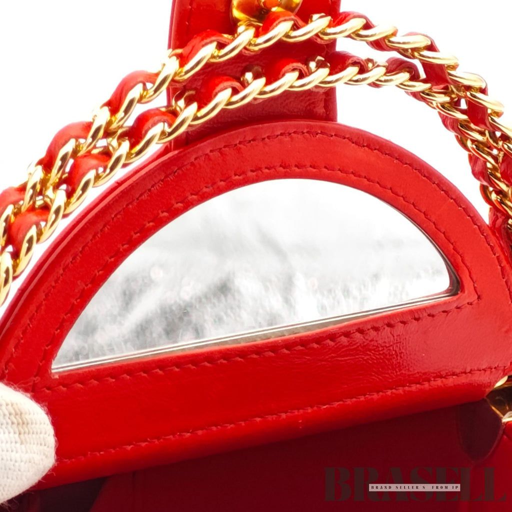 CHANEL Matelasse Vanity 2Way Handbag Shoulder Bag Red Leather 【ImportFeeFREE】