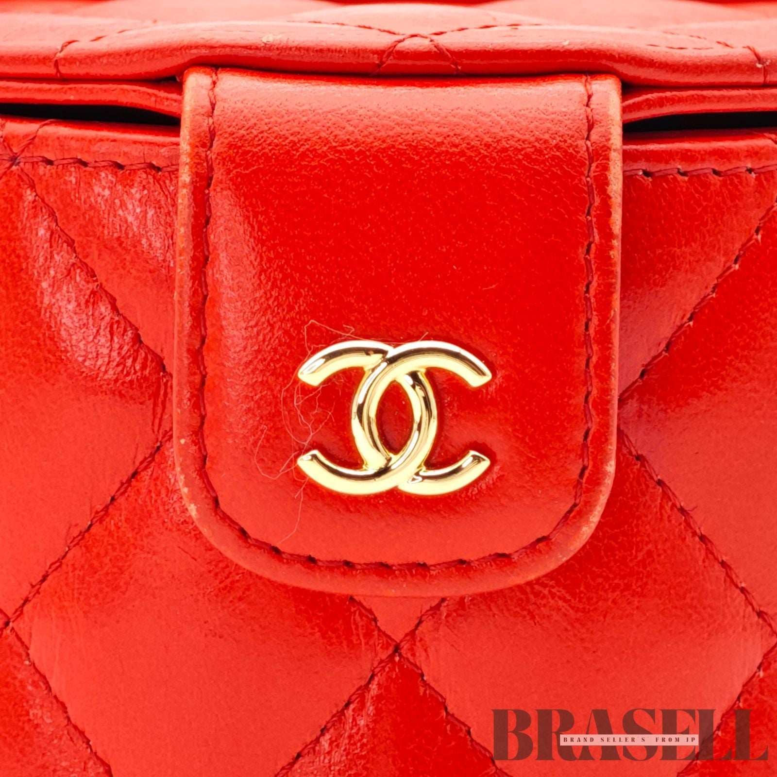 CHANEL Matelasse Vanity 2Way Handbag Shoulder Bag Red Leather 【ImportFeeFREE】