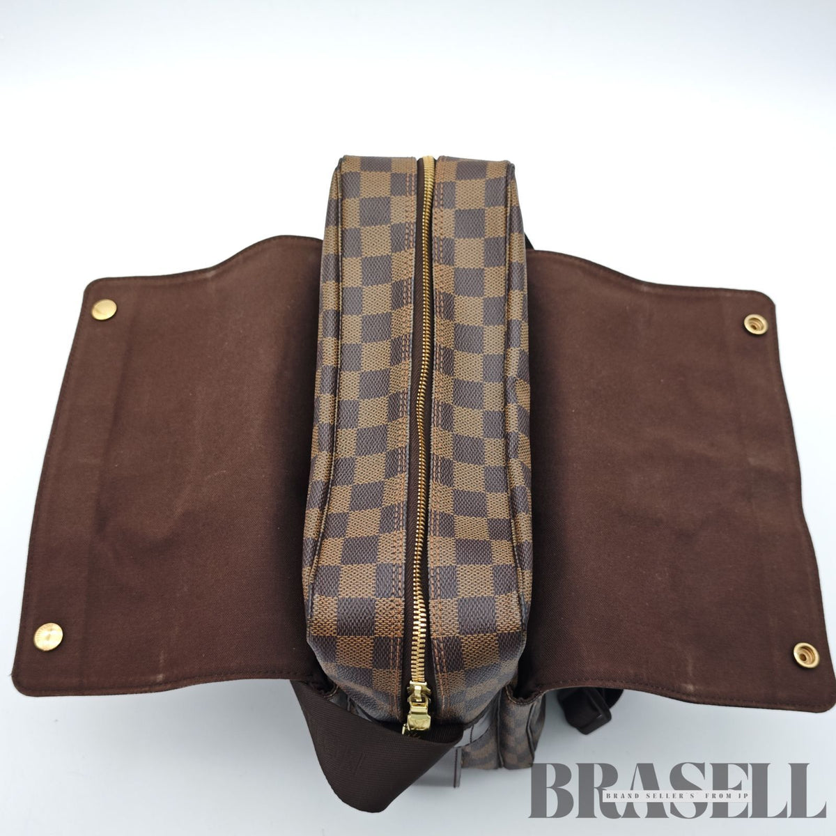 LOUIS VUITTON Damier Naviglio N45255 Shoulder Bag Brown【ImportFeeFREE】