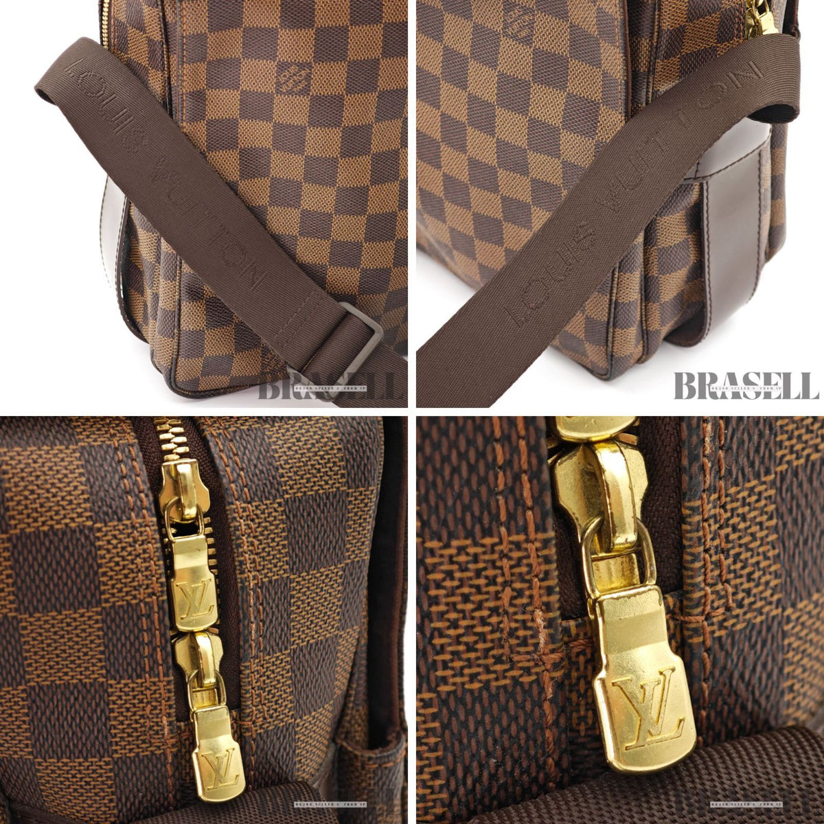 LOUIS VUITTON Damier Naviglio N45255 Shoulder Bag Brown【ImportFeeFREE】