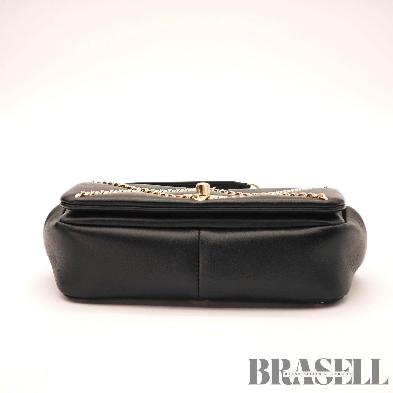 CHANEL Matelasse Lambskin Chain Flap Shoulder Bag Black Women's【ImportFeeFREE】